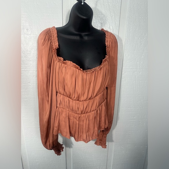 Altar’d State Carolina Ruffle Long Sleeve Babydoll Top Size XXL EUC - Picture 2 of 9
